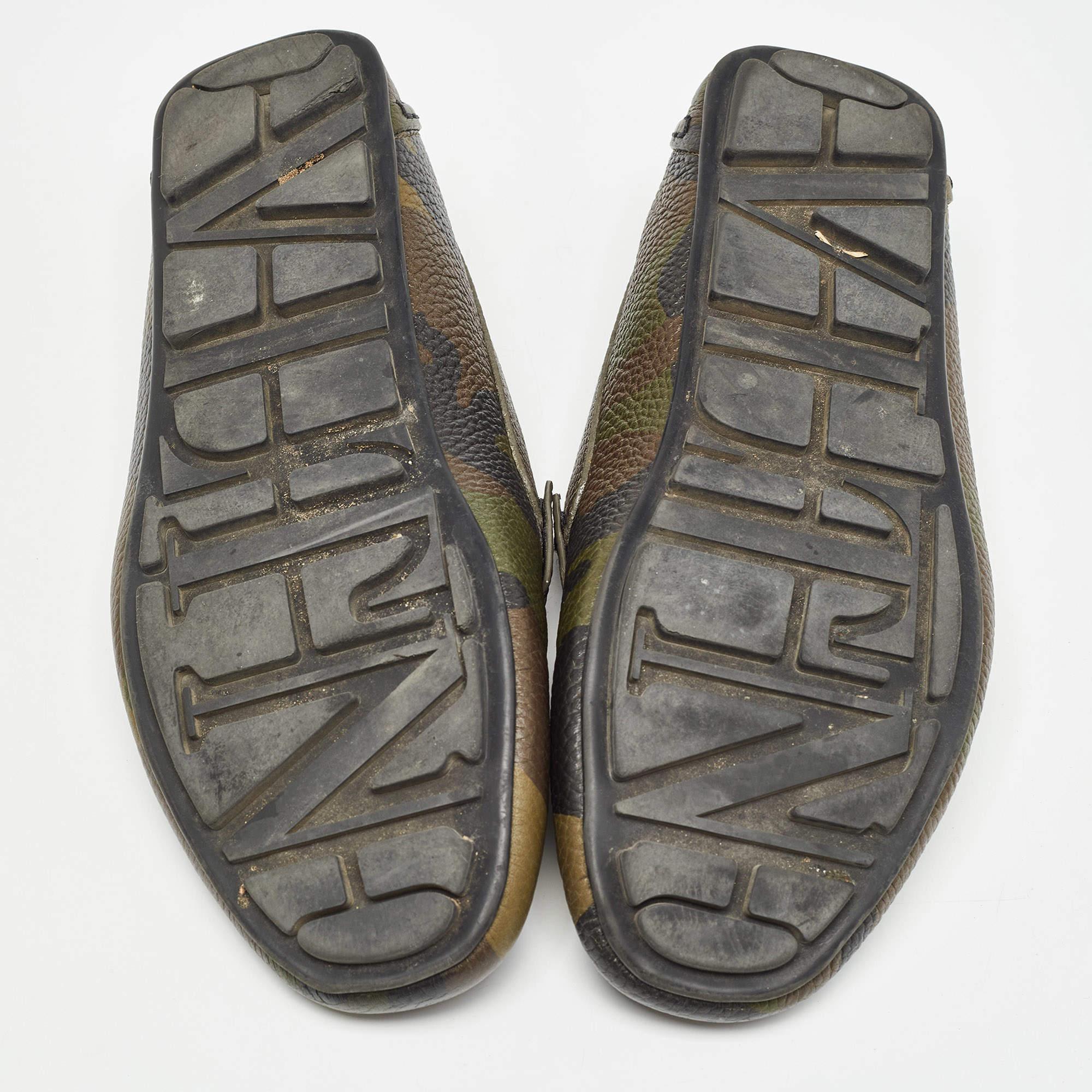 Valentino Tricolor Camouflage Print Leather VLTN Loafers Size 41 For Sale 1