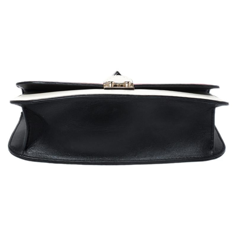 Valentino Tricolor Leather Rockstud Medium Glam Lock Flap Bag 6