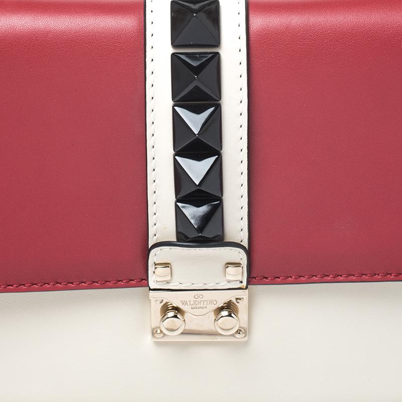 Valentino Tricolor Leather Rockstud Medium Glam Lock Flap Bag 4