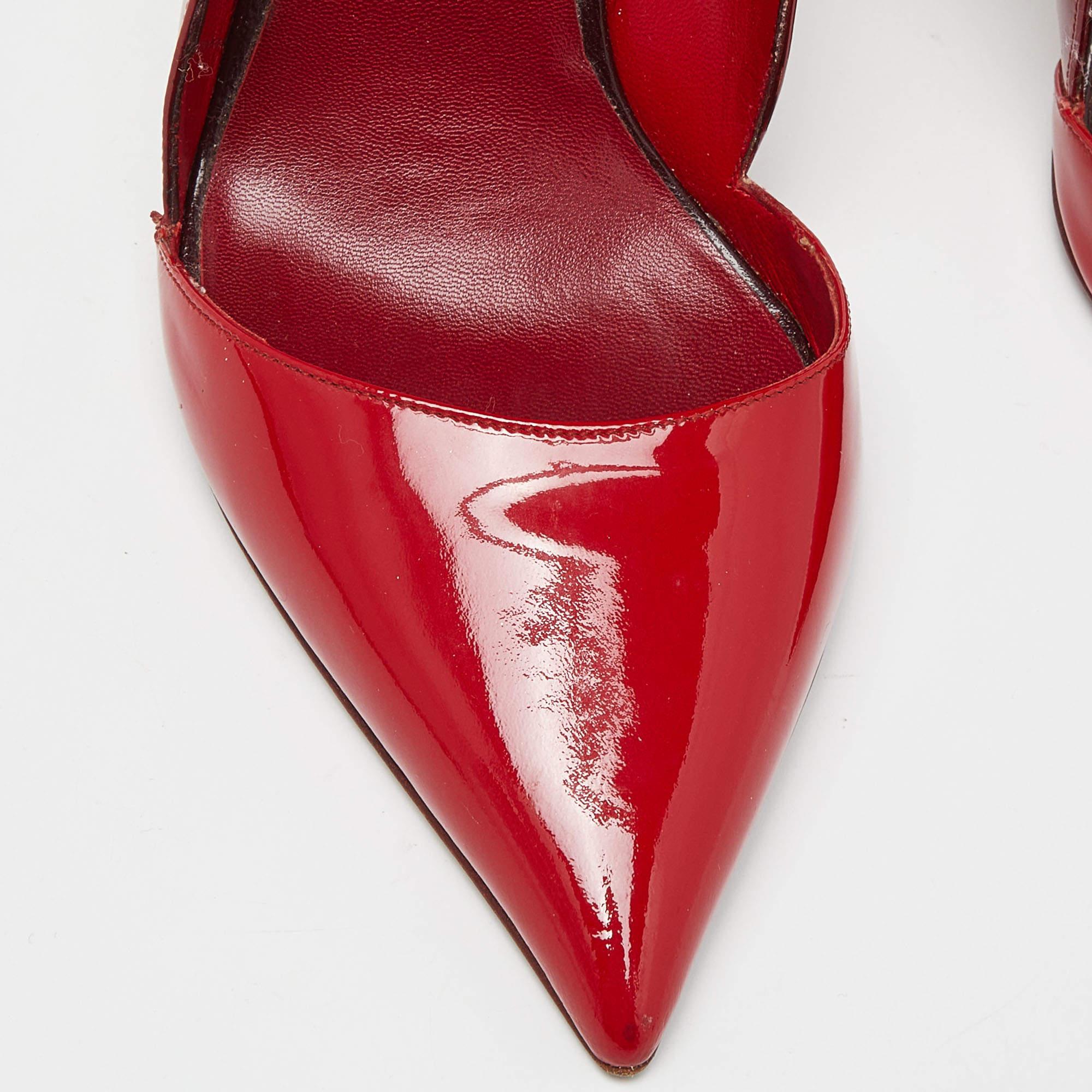 Valentino Tricolor Patent Leather Scalloped Pointed Toe Pumps Size 38 For Sale 4