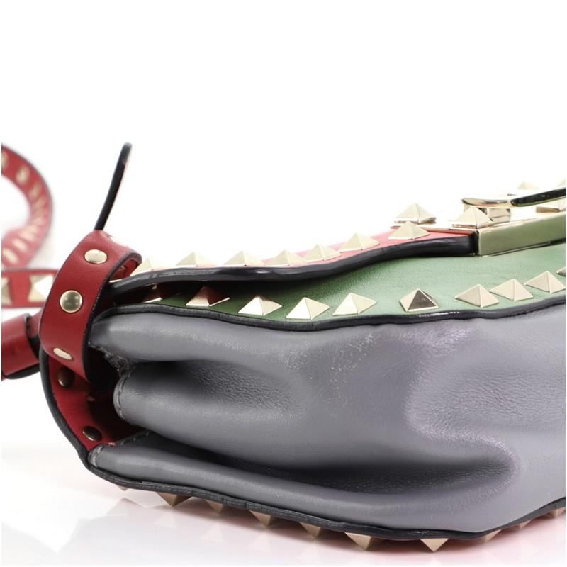 Women's or Men's Valentino Tricolor Rockstud Flip Lock Flap Bag Leather Mini