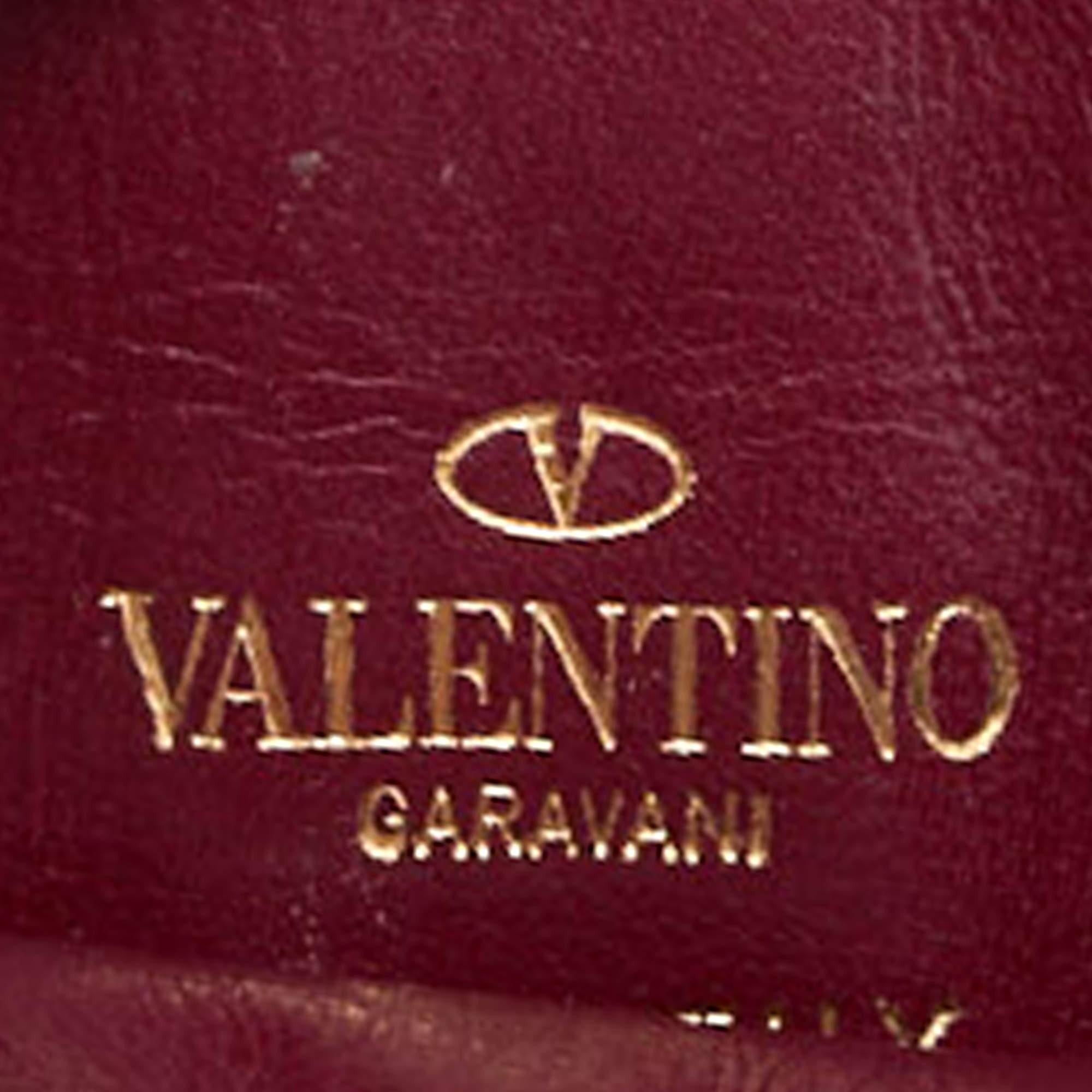 Valentino Tricolor V Print Fabric and Leather Flap Phone Cover For Sale 2