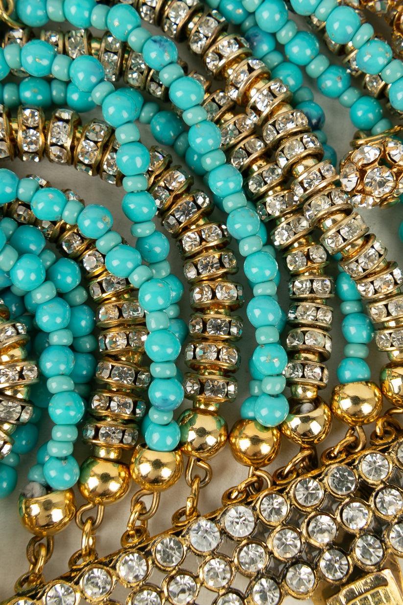 Women's Valentino Turquoise Bracelet in Blue Pearls For Sale