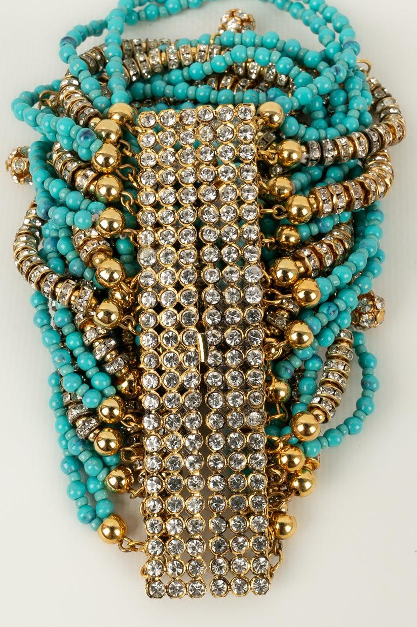 Valentino Türkis-Armband aus blauen Perlen im Angebot 2