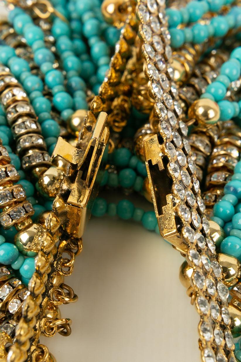 Valentino Turquoise Bracelet in Blue Pearls For Sale 3