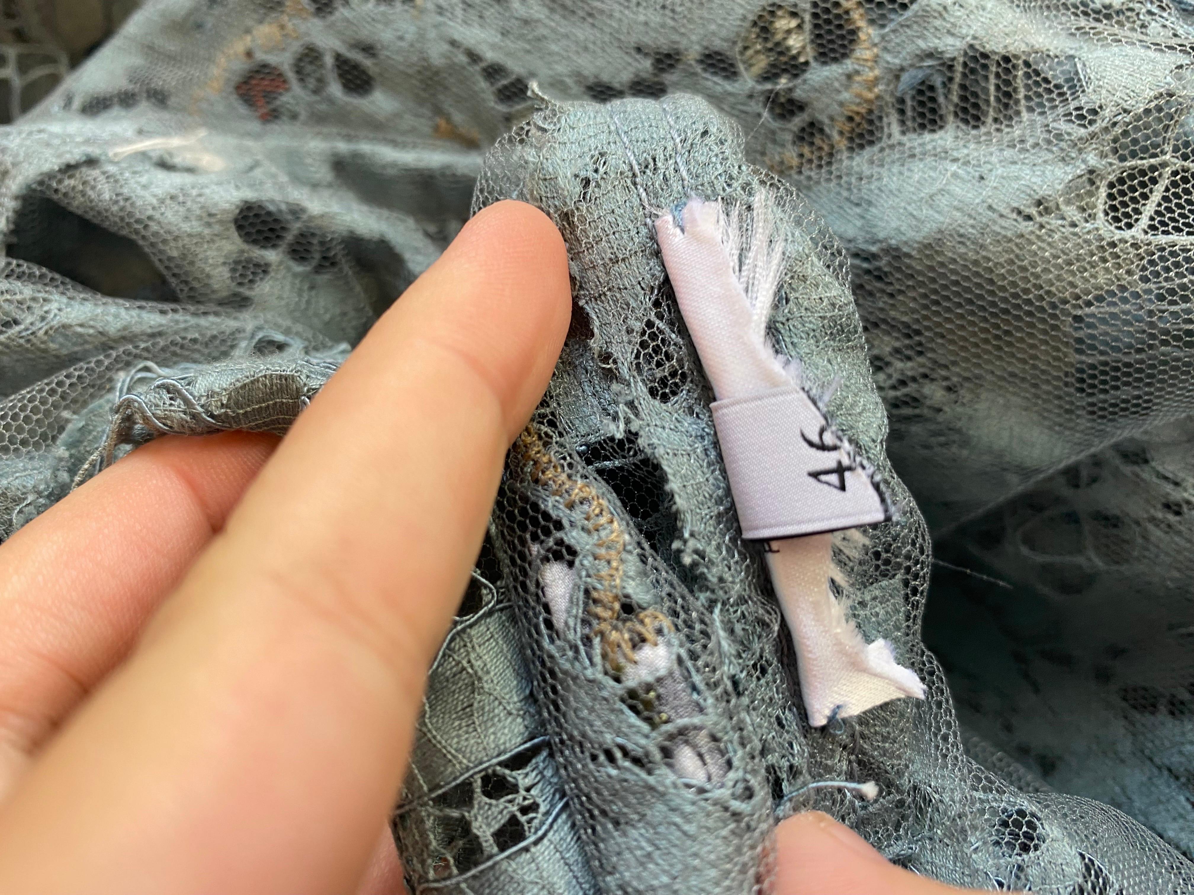 Valentino turquoise butterfly lace dress Fall 2016 For Sale 2