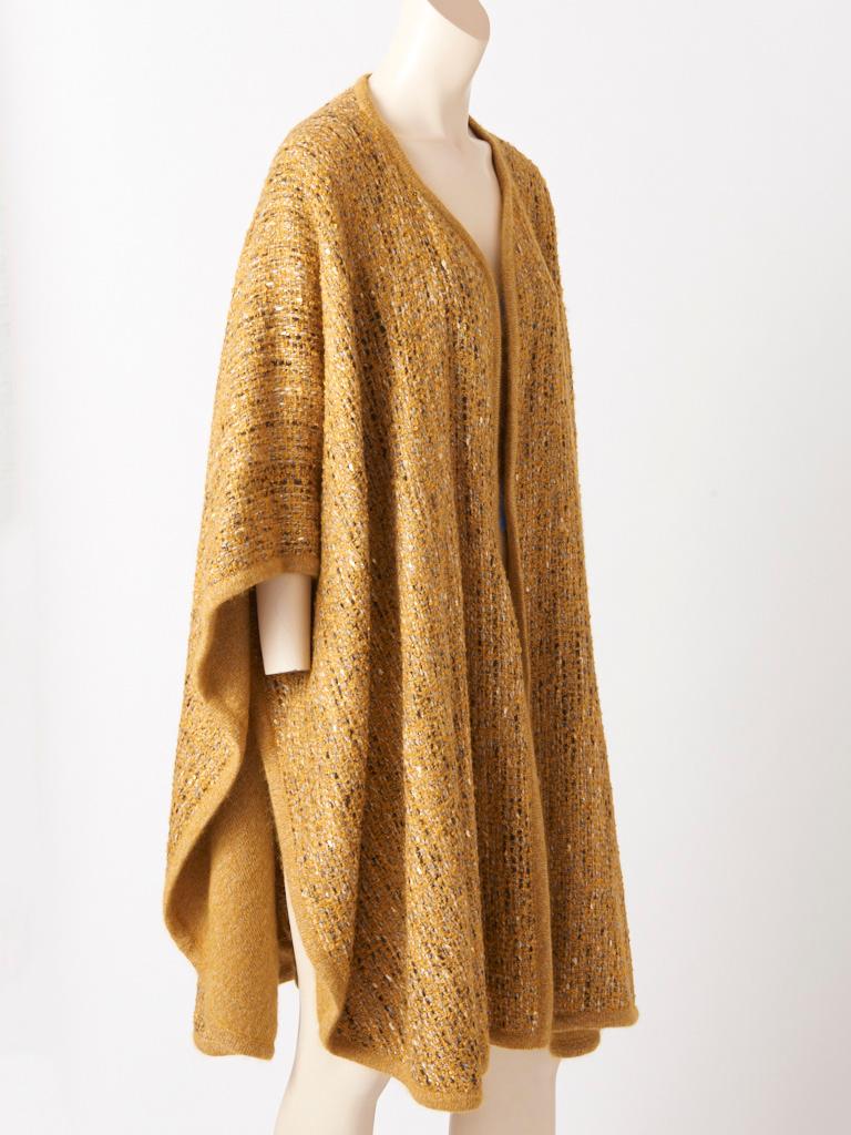 Valentino Tweed and Wool Knit Poncho/Cape In Good Condition In New York, NY