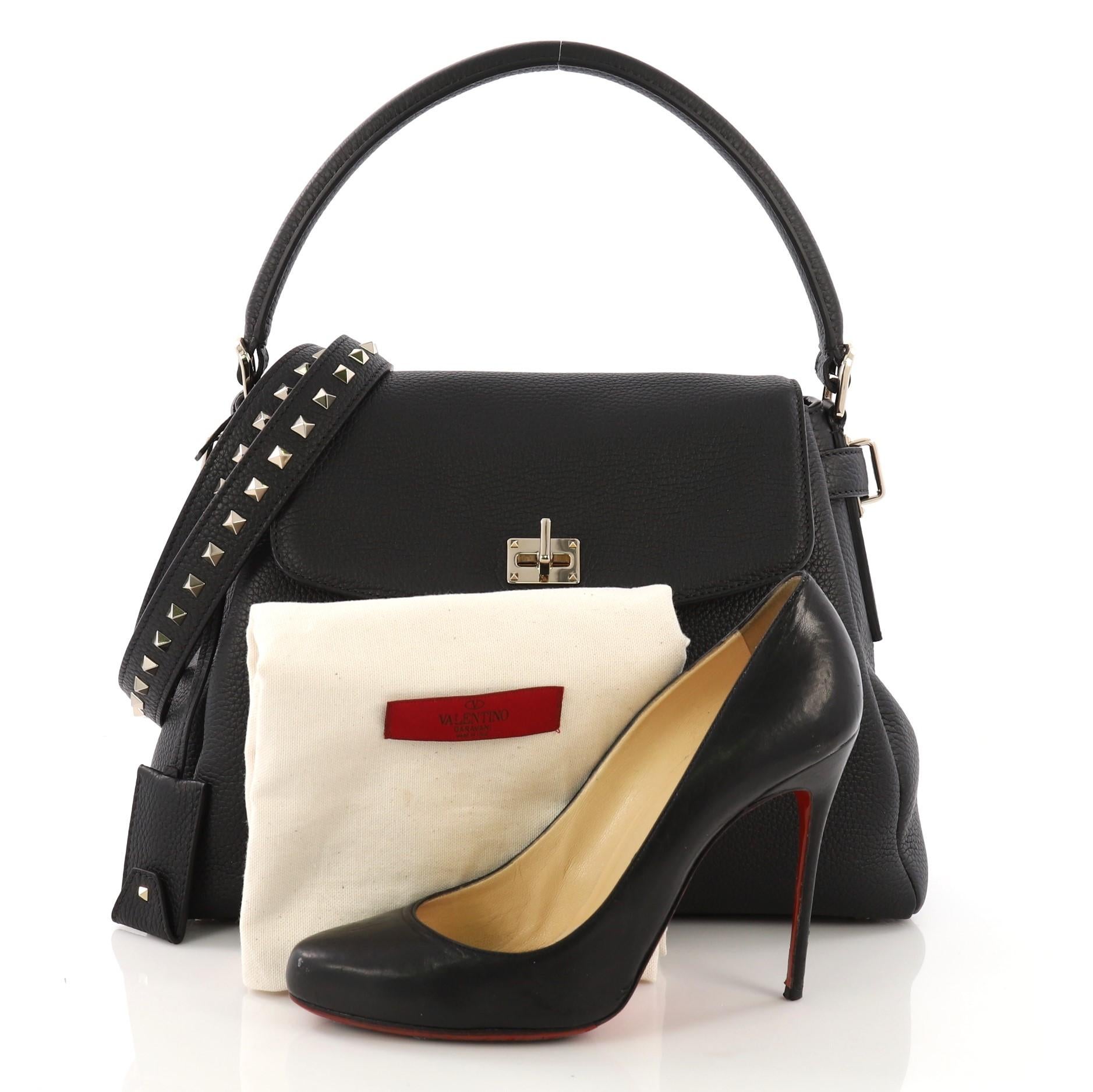 Valentino Twiny Convertible Top Handle Bag Leather Medium
