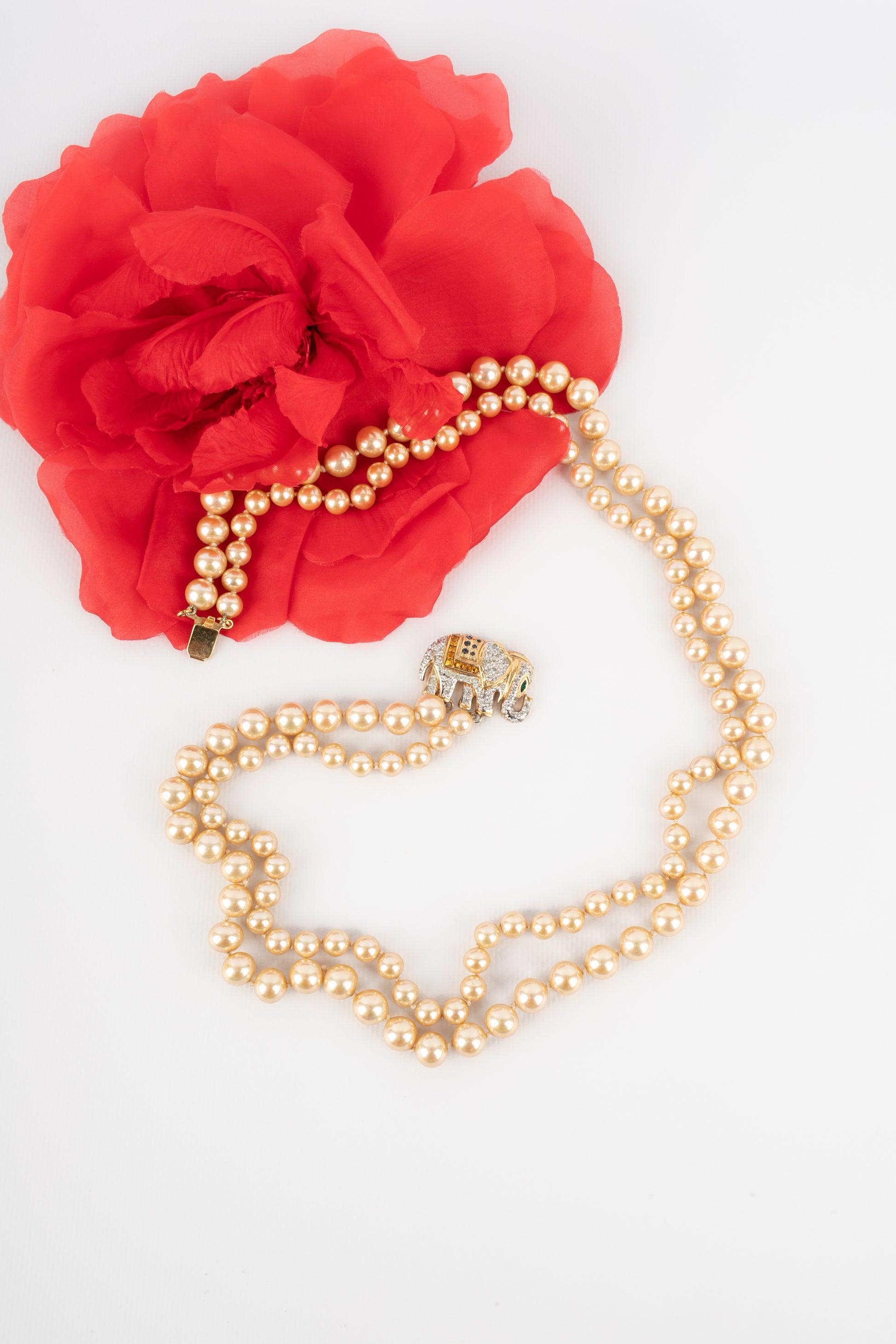 Valentino Two-Row Costume Pearl Necklace, 1980s For Sale 4