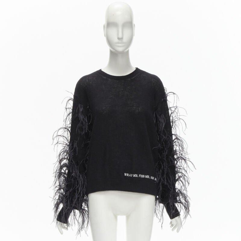 VALENTINO UNDERCOVER wool cashmere feather Wrap Me Free Me See Me sweater XS For Sale 6