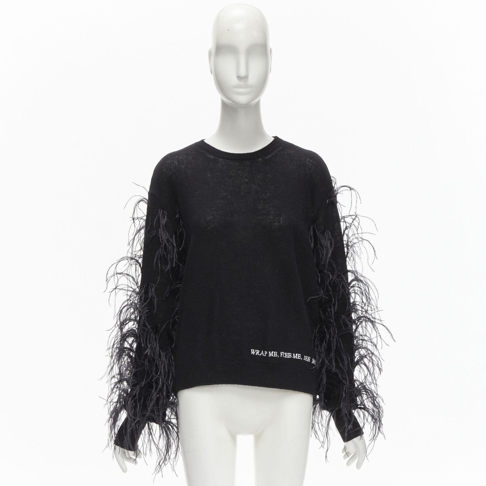 VALENTINO UNDERCOVER wool cashmere feather Wrap Me Free Me See Me sweater XS For Sale 7