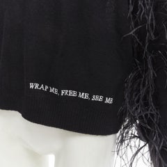 VALENTINO UNDERCOVER wool cashmere feather Wrap Me Free Me See Me sweater XS
