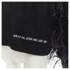 VALENTINO UNDERCOVER wool cashmere feather Wrap Me Free Me See Me sweater XS