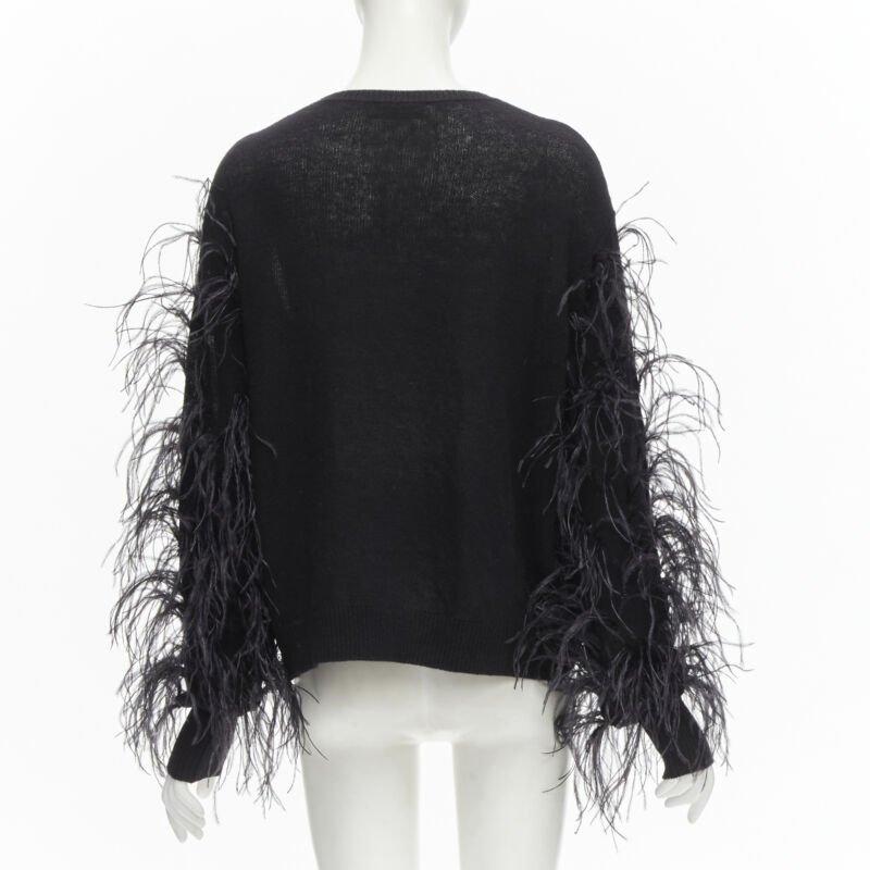 VALENTINO UNDERCOVER wool cashmere feather Wrap Me Free Me See Me sweater XS For Sale 1