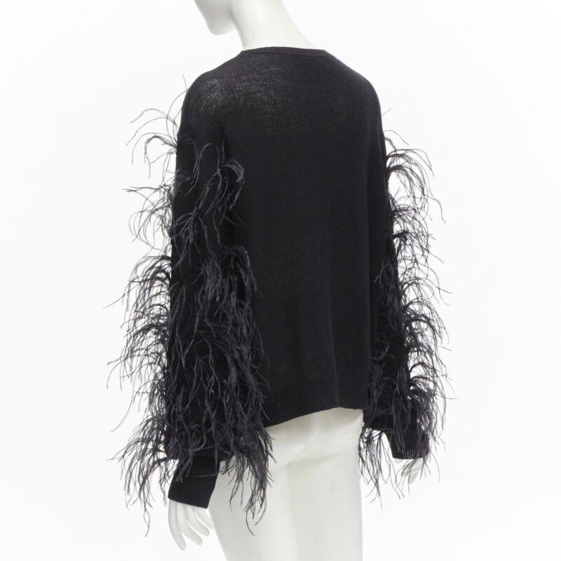 VALENTINO UNDERCOVER wool cashmere feather Wrap Me Free Me See Me sweater XS For Sale 2