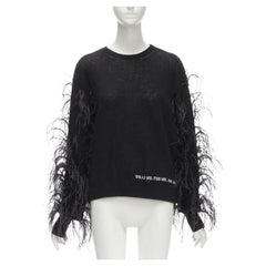 VALENTINO UNDERCOVER Wrap Me Free Me See Me Pullover aus Wolle und Kaschmir mit Federn XS