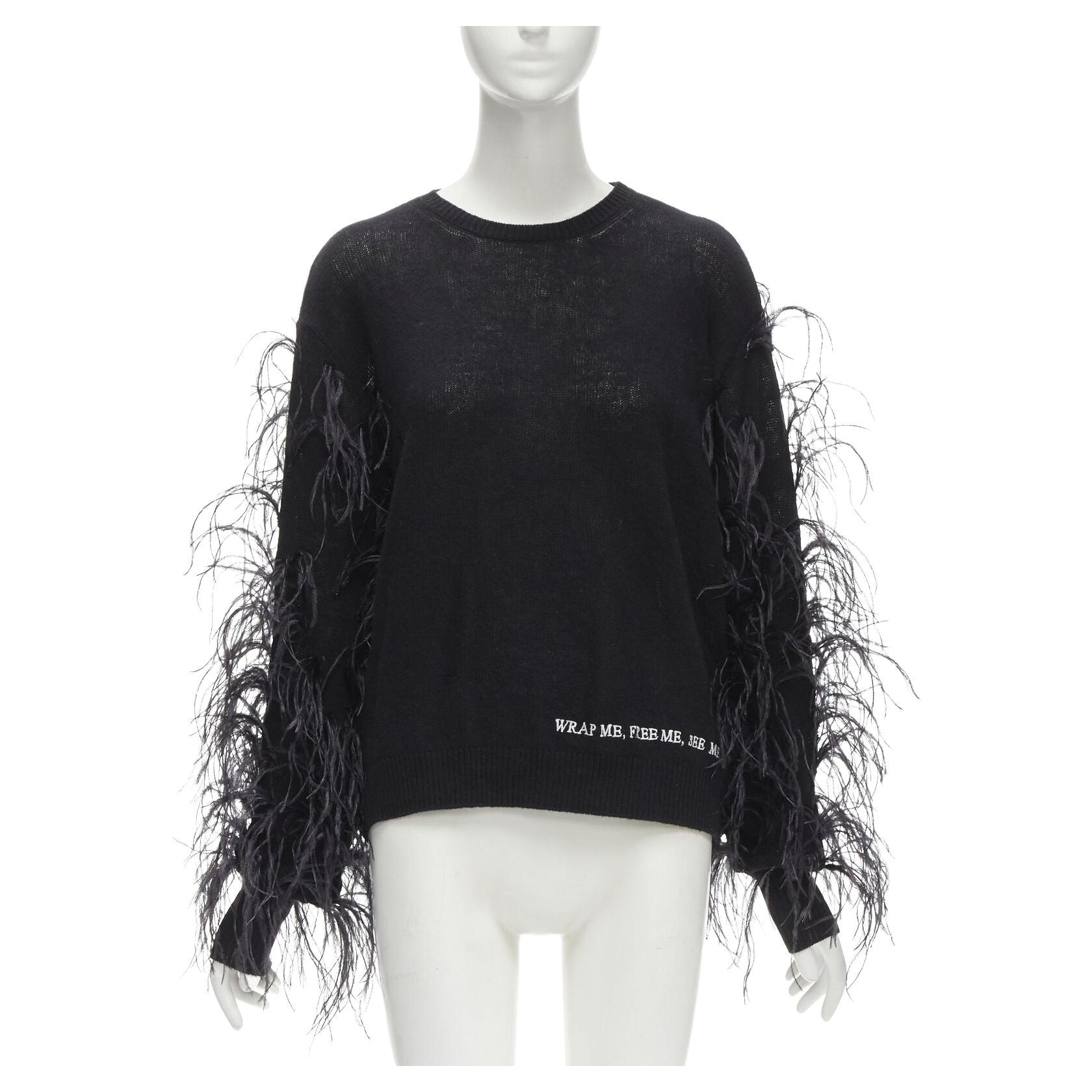 VALENTINO UNDERCOVER wool cashmere feather Wrap Me Free Me See Me sweater XS For Sale