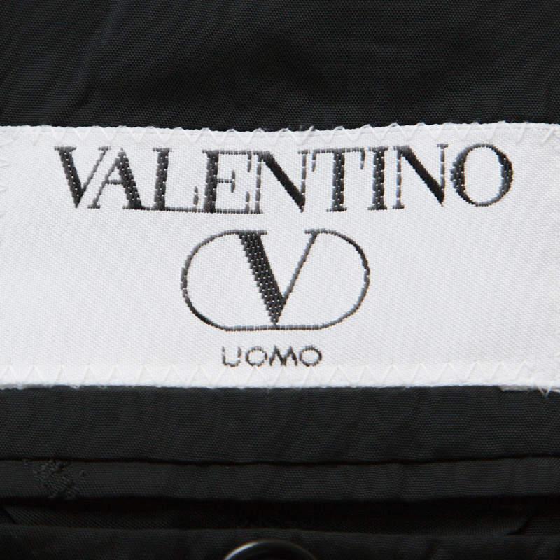 Men's Valentino Uomo Black Wool Double Breasted Blazer XL For Sale