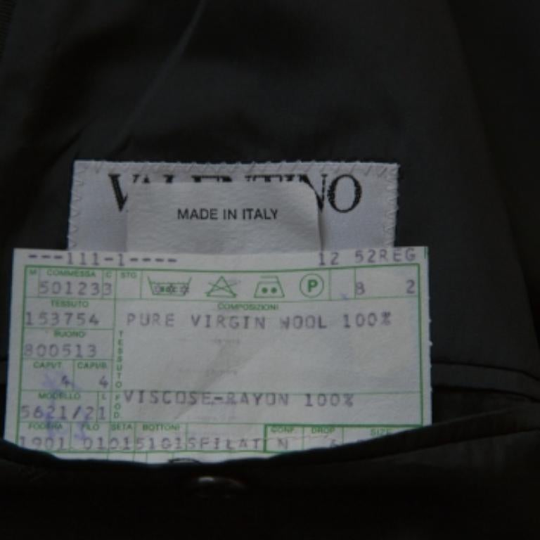 Valentino Uomo Black Wool Double Breasted Blazer XL in vendita 1