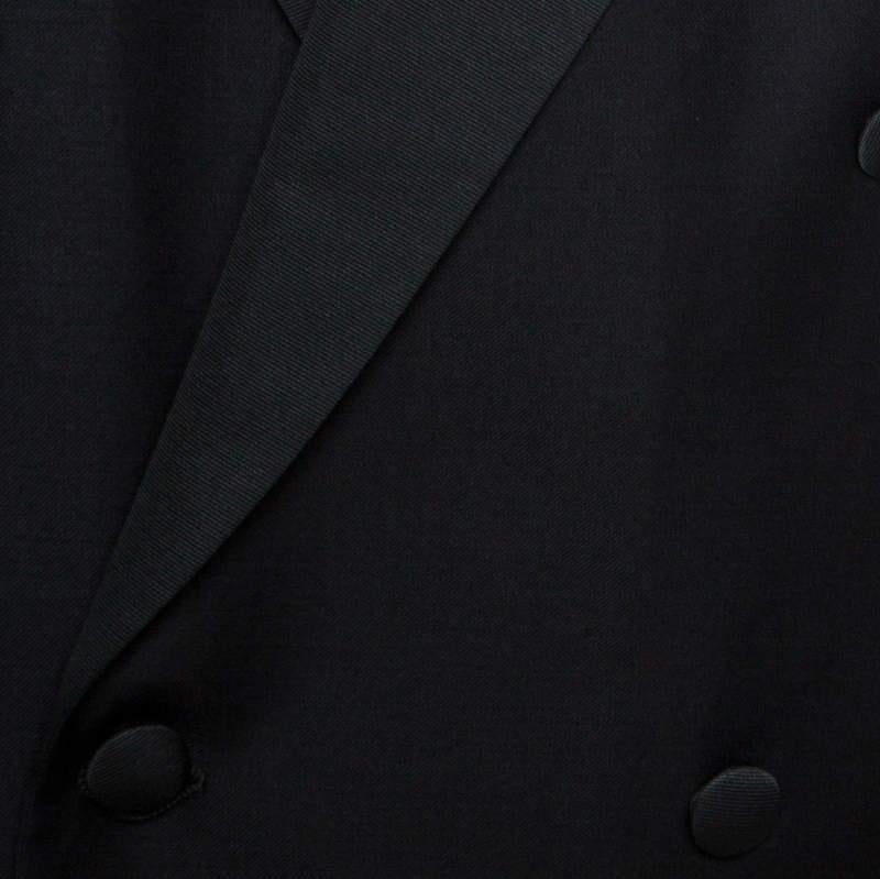 Valentino Uomo Schwarzer doppelreihiger Blazer aus Wolle XL im Angebot 2