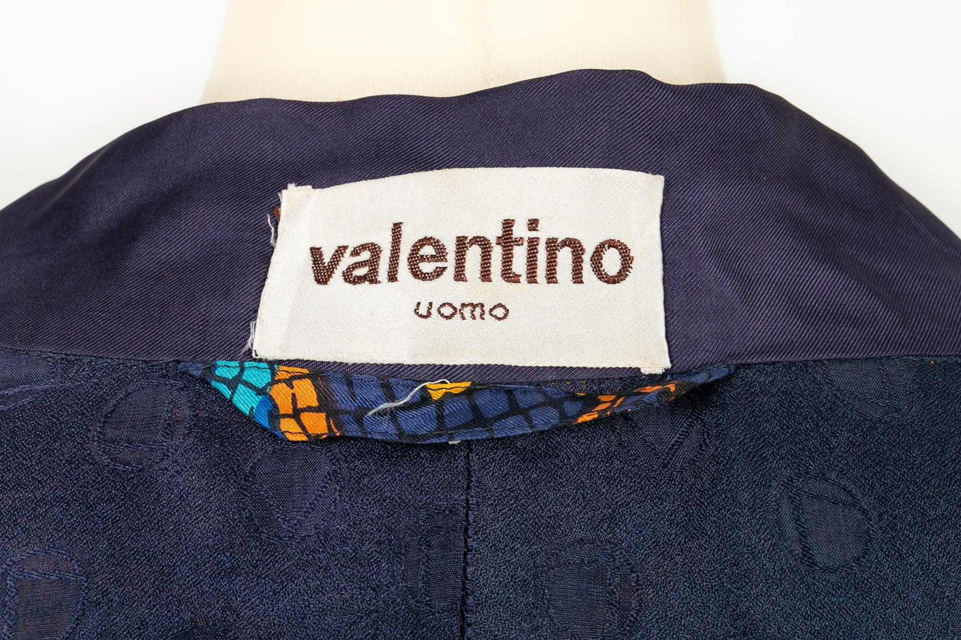 Valentino Uomo Long Kimono in silk printed with mosaic For Sale 3