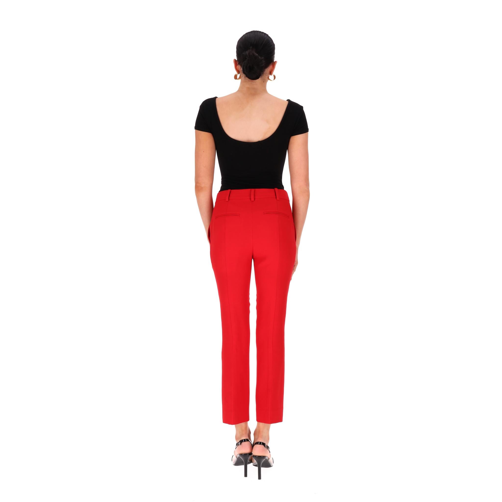 Valentino 'V' Logo-Kette Hose mit geradem Bein aus Wolle und Seide im Zustand „Hervorragend“ im Angebot in London, GB