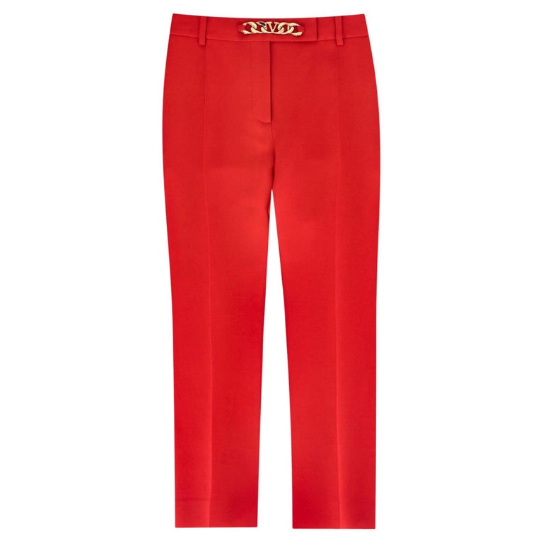 Pantalones rectos Valentino con Logotipo en V en Mezcla de Lana y