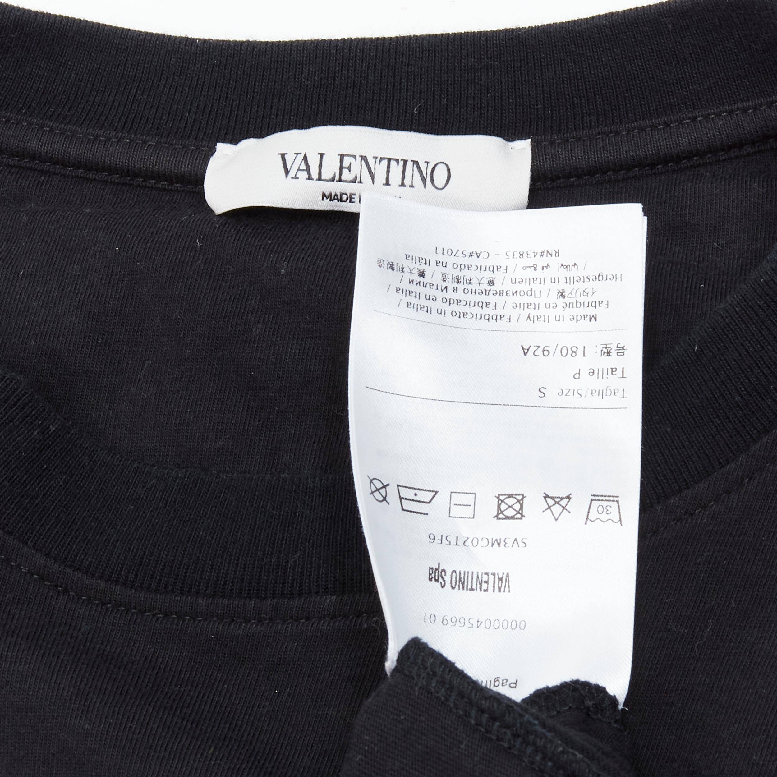 VALENTINO V Logo graphic print black white short sleeve tshirt  S 4