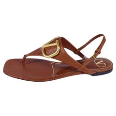 Valentino V-Logo Leather Thong Sandals Size EU 37.5