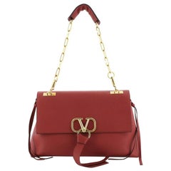 Valentino  V-Ring Chain Shoulder Bag Leather Medium