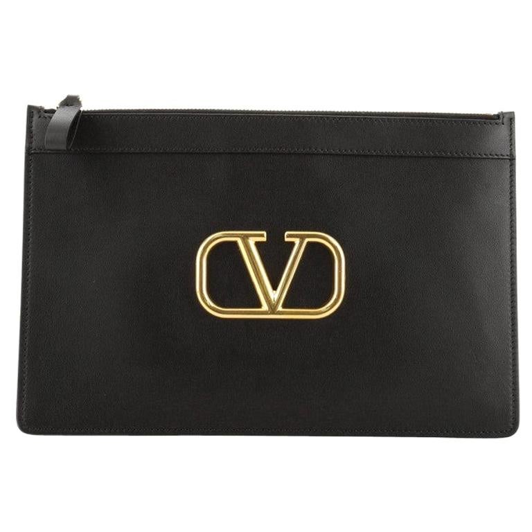  Valentino  V-Ring Clutch Leather
