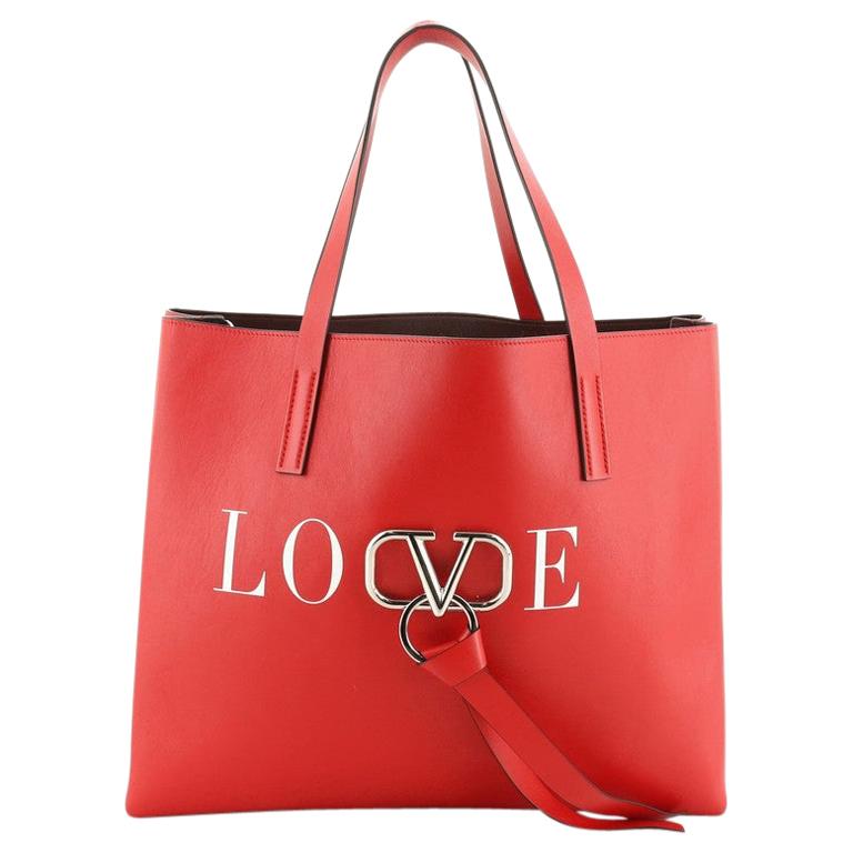 Valentino V-Ring Love Shopper Tote Leather East West at 1stDibs