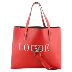 Valentino V-Ring Love Shopper Tote Leather East West