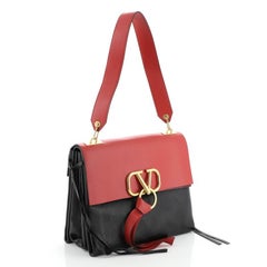 Valentino V-Ring Shoulder Bag Leather Medium