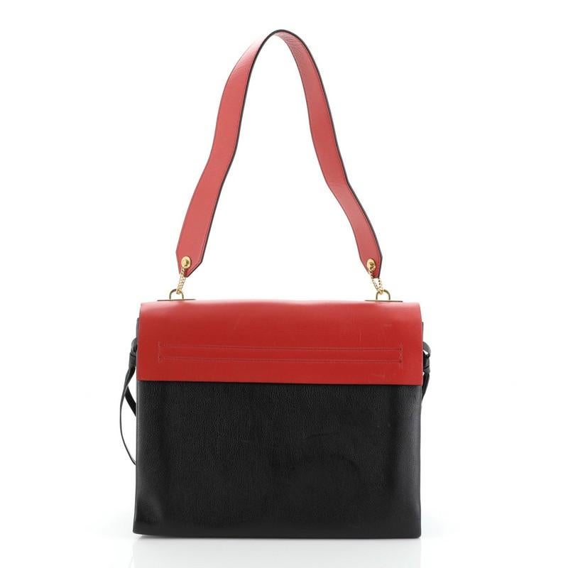 Red Valentino V-Ring Shoulder Bag Leather Medium