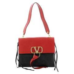 Valentino V-Ring Shoulder Bag Leather Medium