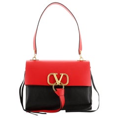 Valentino V-Ring Shoulder Bag Leather Medium