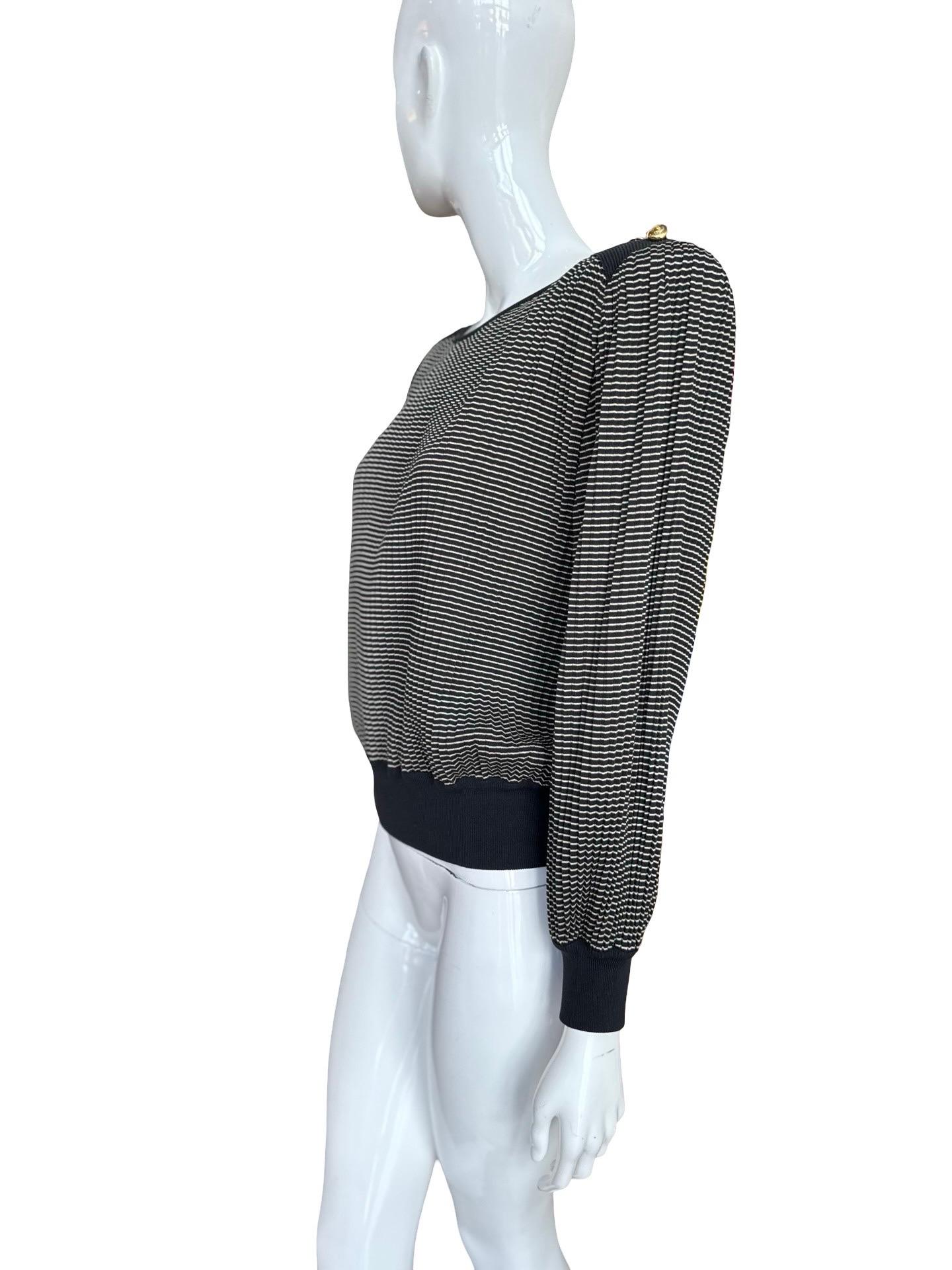 Valentino V Studio A.I.I. Tricot rayé en coton Unisexe en vente