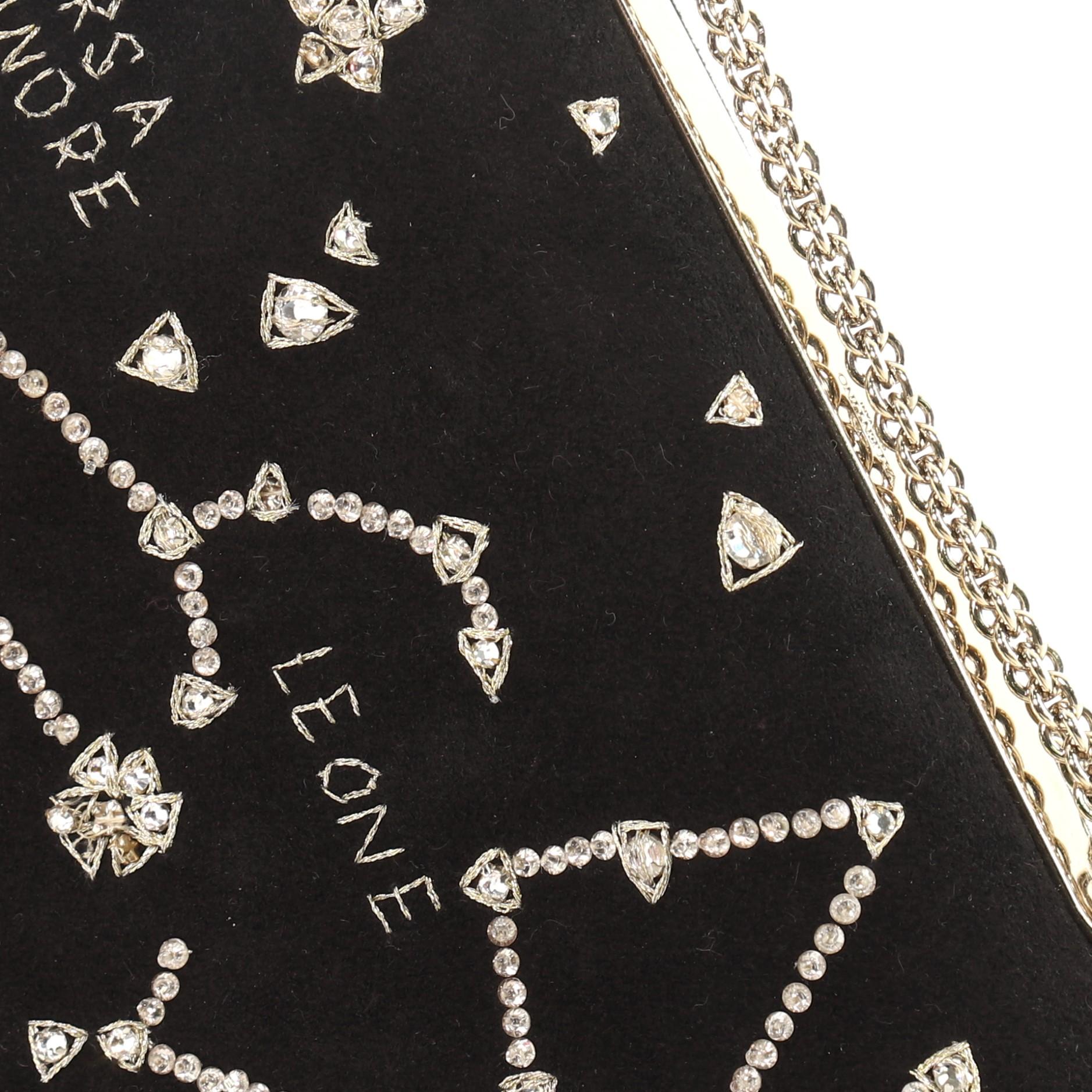 Valentino Va Va Voom Clutch Crystal Embellished Suede Medium 4