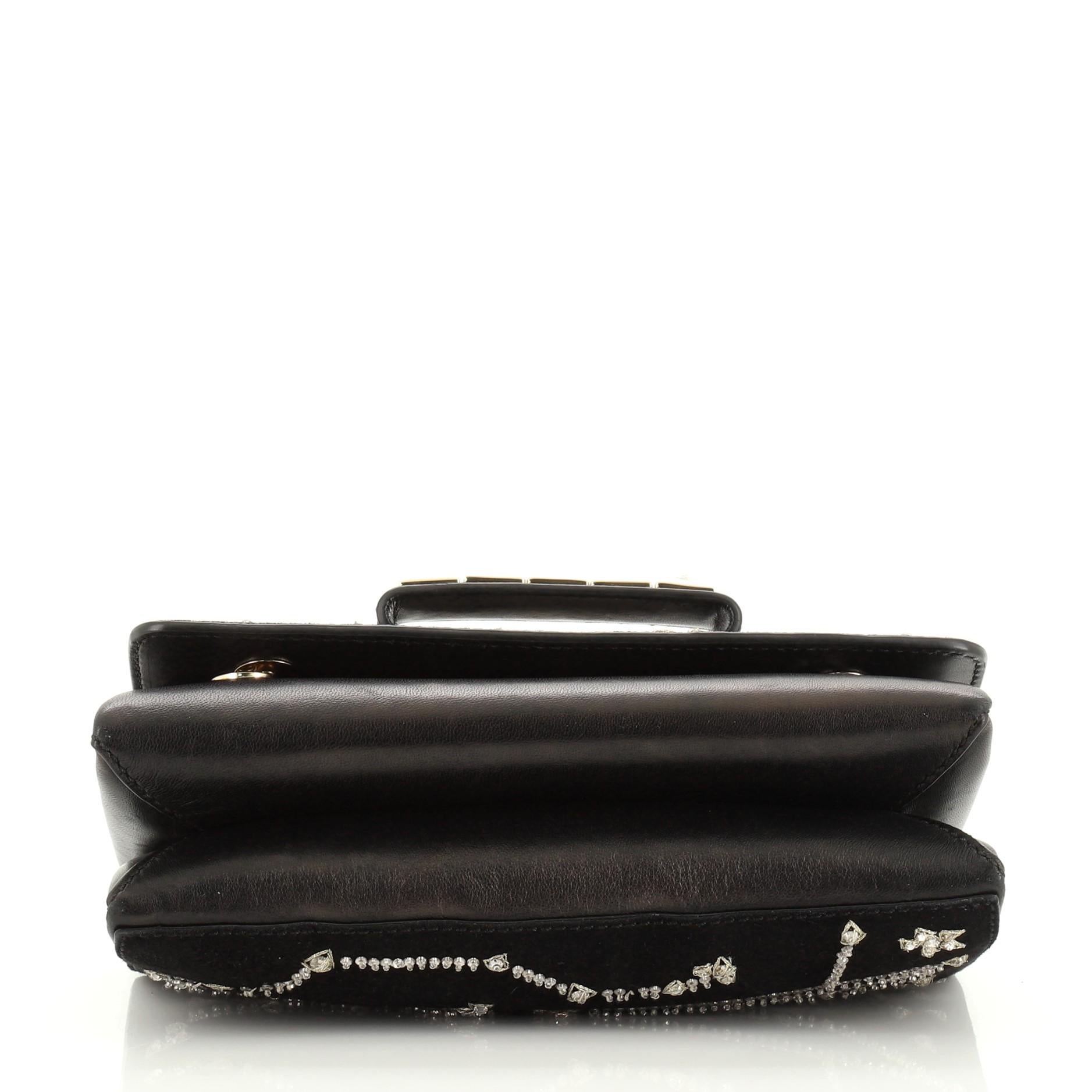 Valentino Va Va Voom Clutch Crystal Embellished Suede Medium In Good Condition In NY, NY