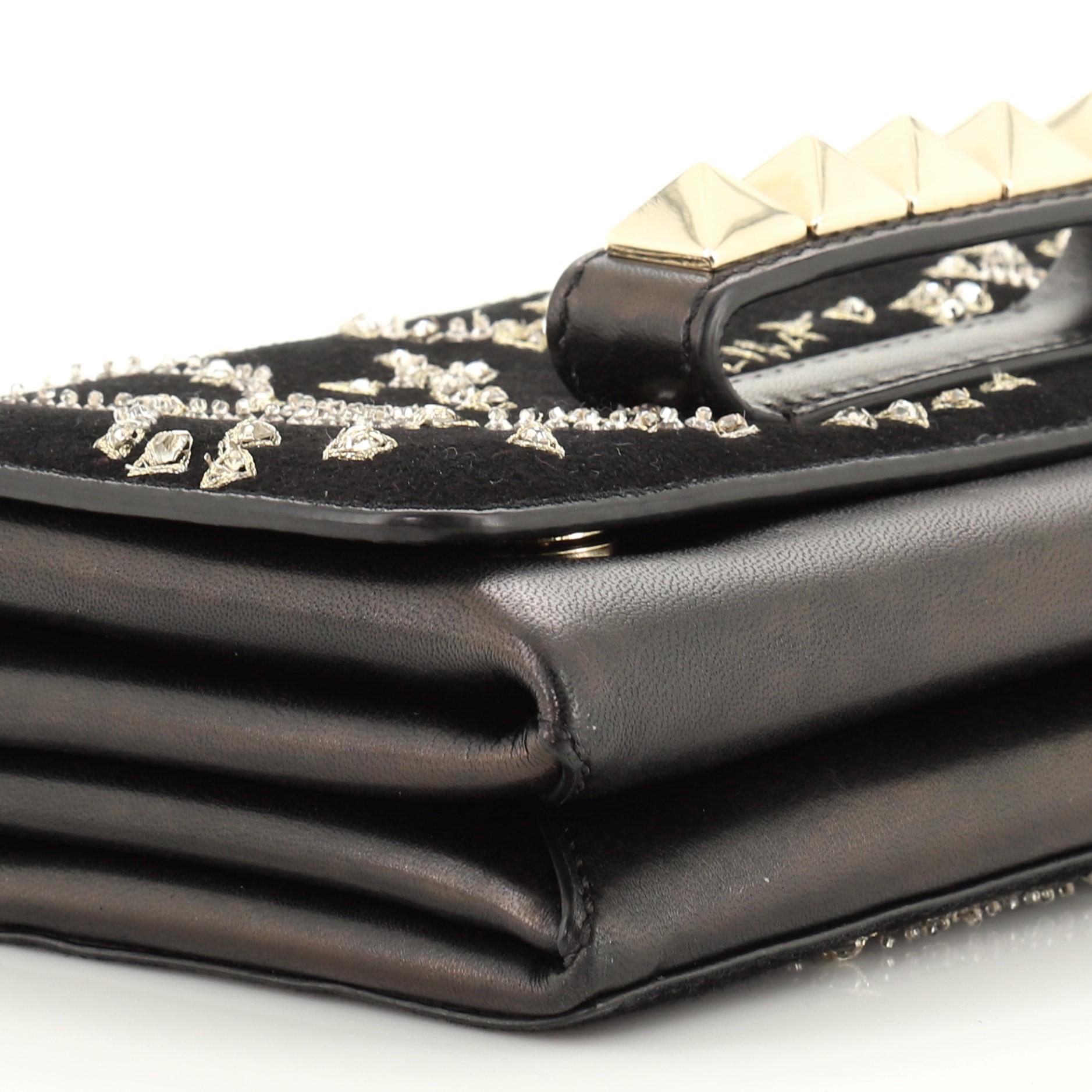 Valentino Va Va Voom Clutch Crystal Embellished Suede Medium 1