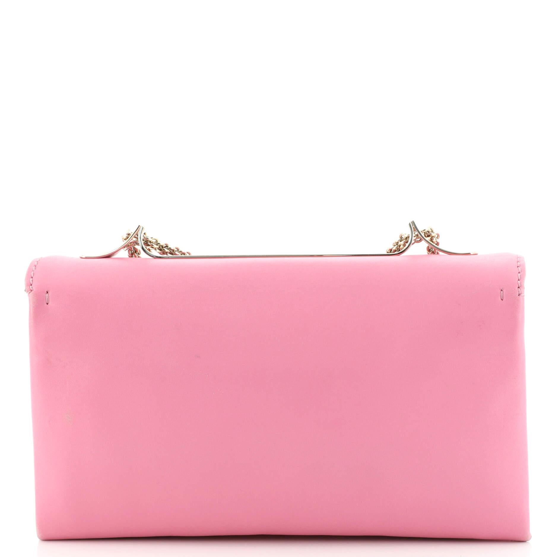 Pink Valentino Va Va Voom Clutch Leather Medium