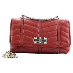 Valentino Va Va Voom Turnlock Clutch Quilted Leather Small