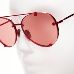 VALENTINO VA2045 Rote Pilot-Sonnenbrille mit Kristallobjektiv und Metallic-Finish