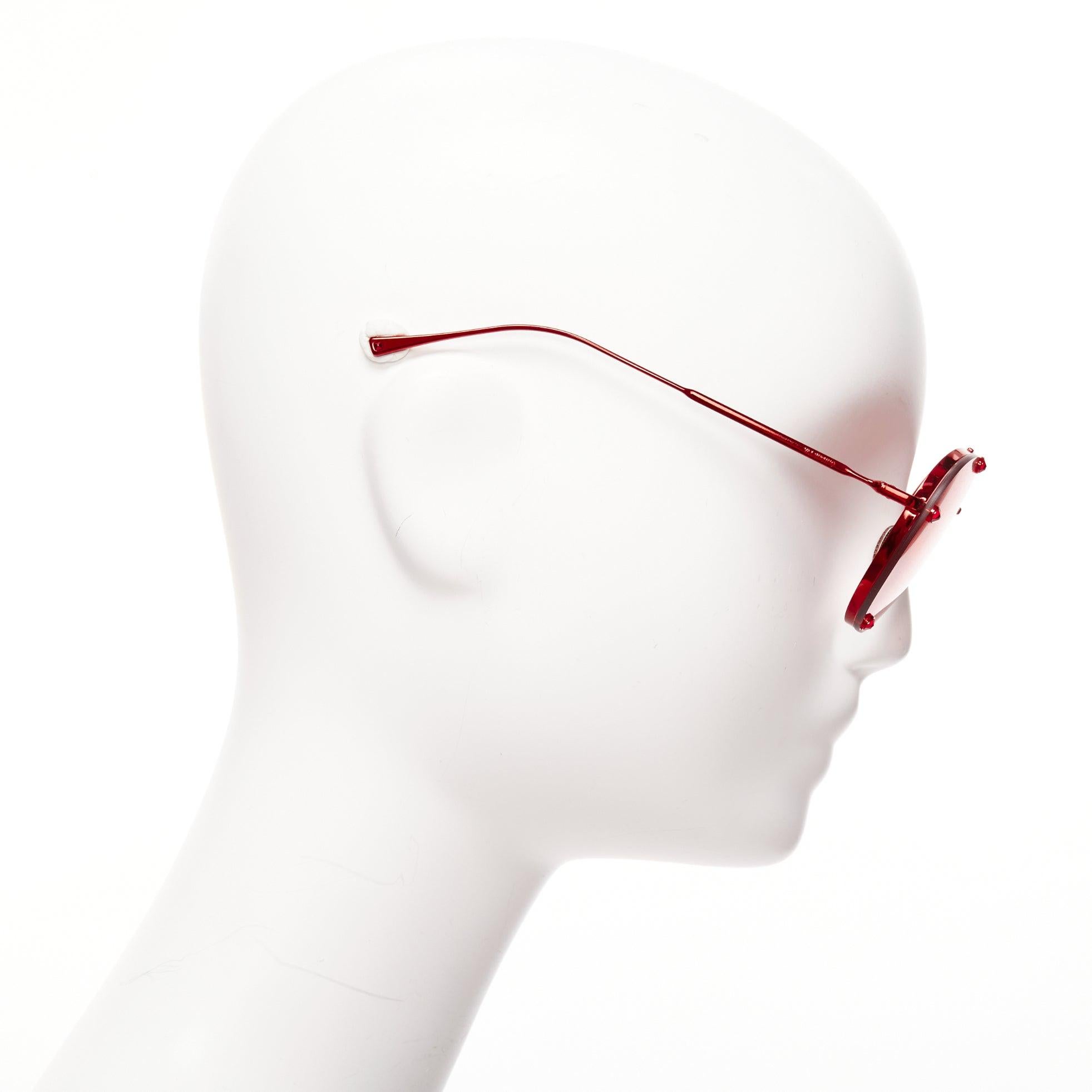 VALENTINO VA2045 red crystal lens metallic finish aviator sunglasses 1