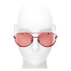 VALENTINO VA2045 red crystal lens metallic finish aviator sunglasses