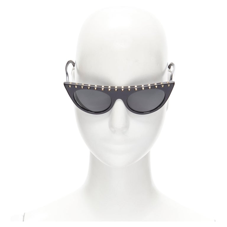 VALENTINO SUNGLASSES WITH STUDDED DETAILS!! Gorgeous!!! Style!! Valentino Garavani Edgy Round Studded Sunglasses with  main image 4