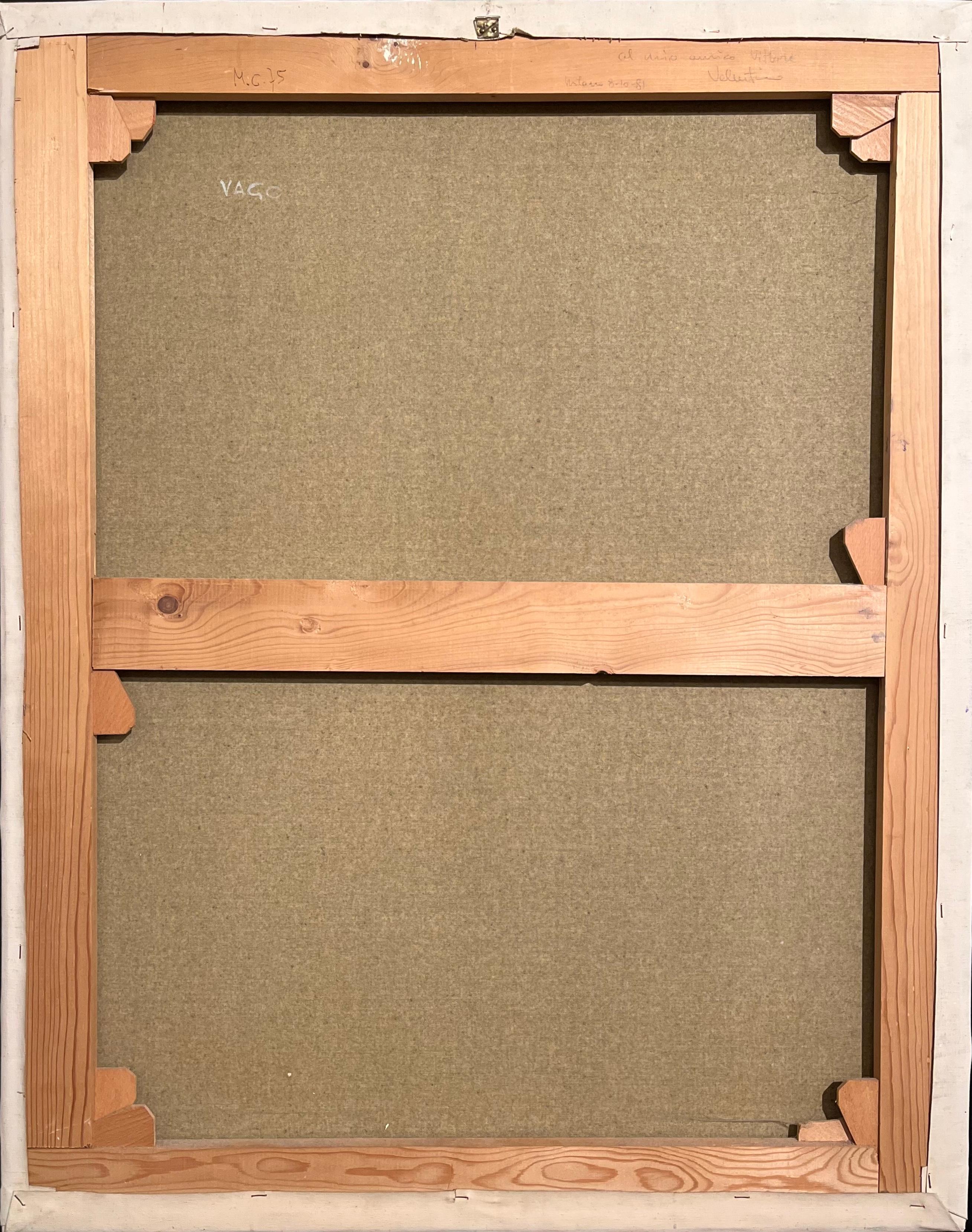 Valentino Vago ( 1931 – 2018 ) – M.G. 75 – Oil on canvas – 92 x 73 cm – 1975 For Sale 1