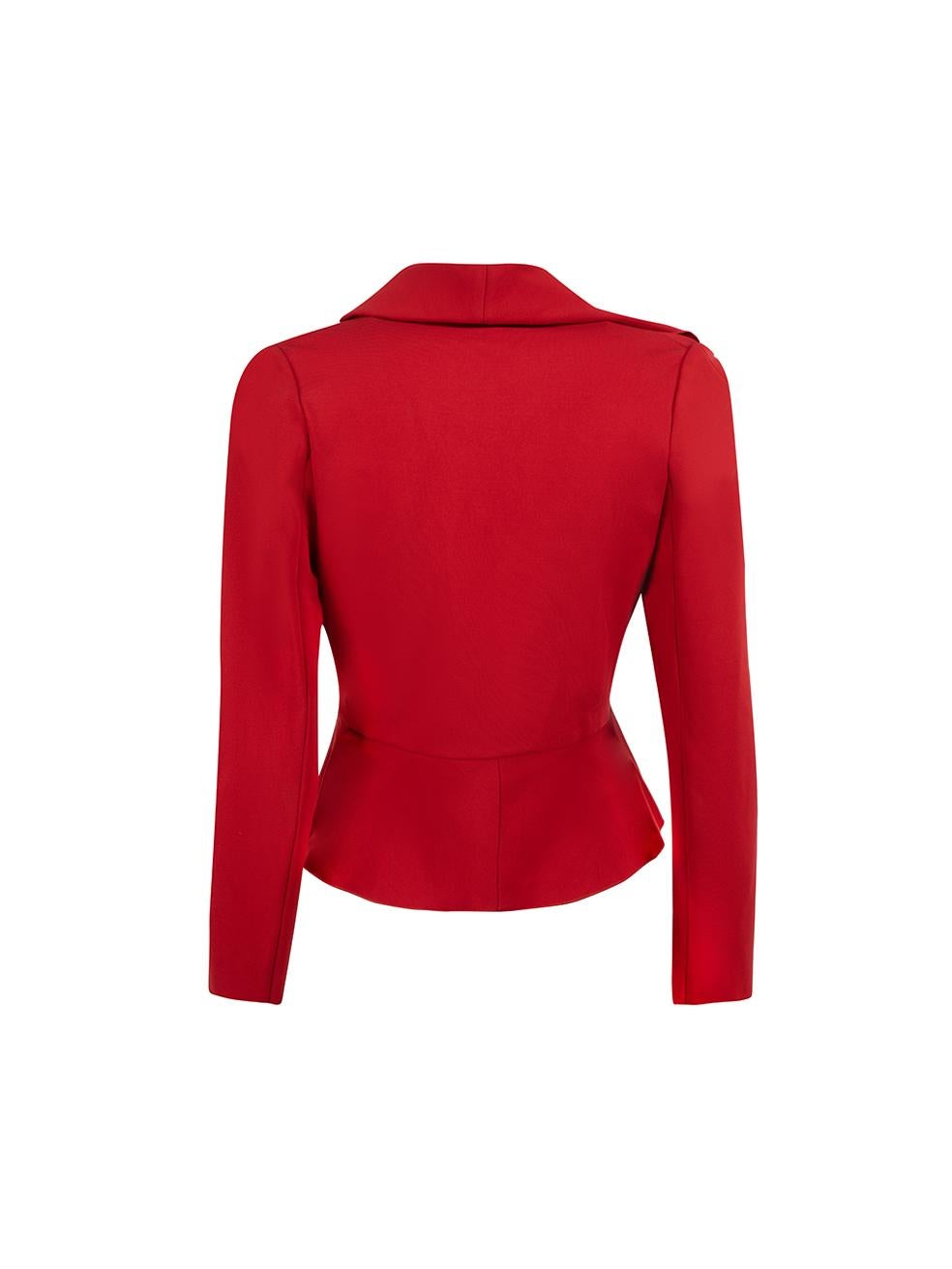Valentino Valentino Spa Red Ruffle Detail Cropped Jacket Size M In Excellent Condition In London, GB