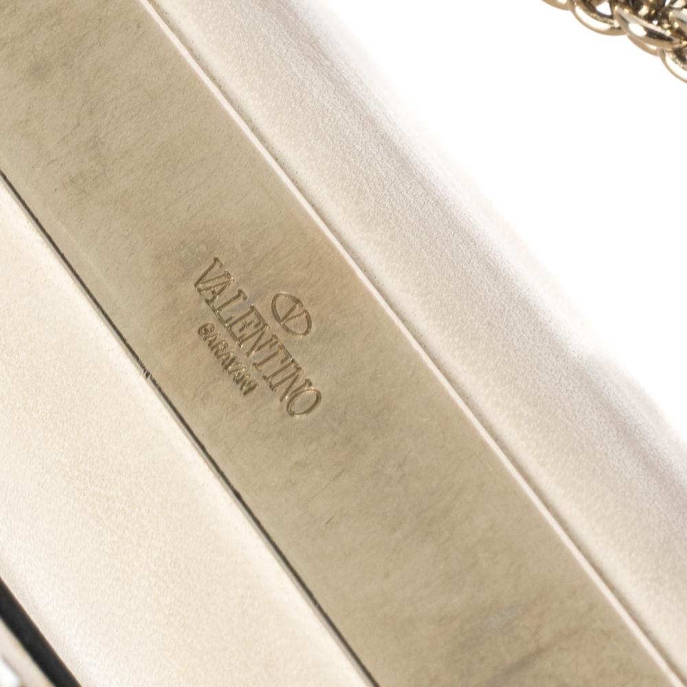 Valentino Vanilla Leather Mini Va Va Voom Chain Clutch 2